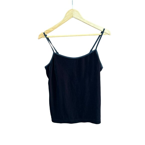 Chicos Women's Black Velvet Essential Cami Tank Top Size 1 Classic Staple Top - Picture 2 of 4